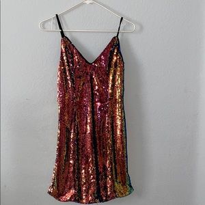 Iridescent sequence dress
